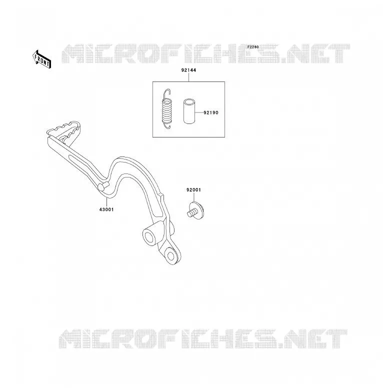 PEDALE DE FREIN Kawasaki MOTOS 125 1992 KDX125SR  KDX125-A3