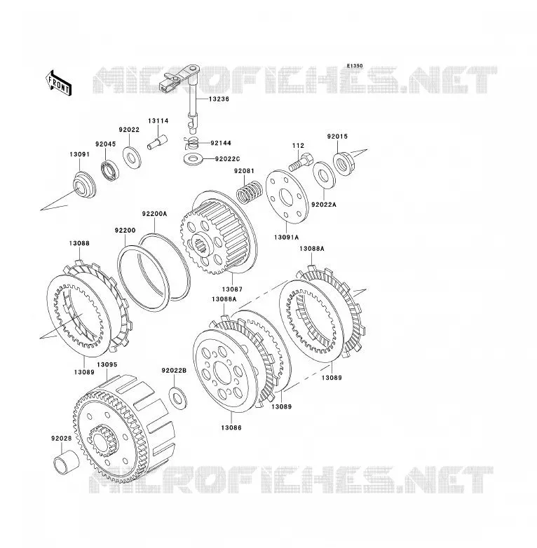 EMBRAYAGE Kawasaki MOTOS 125 1993 KDX125SR  KDX125-A4