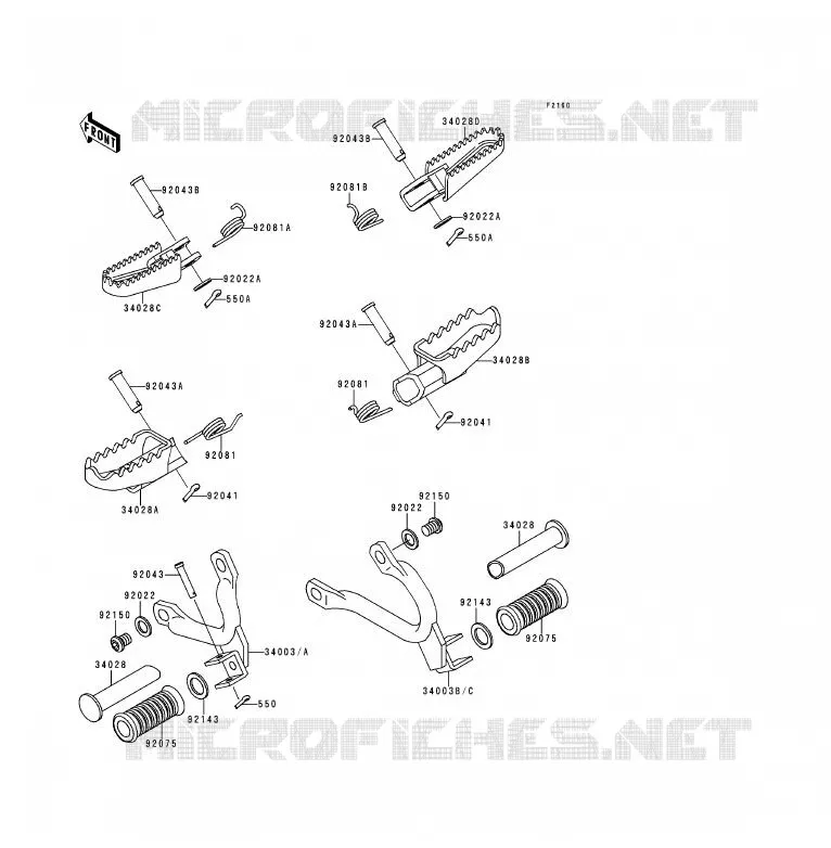 REPOSE PIED Kawasaki MOTOS 125 1990 KDX125SR  KDX125-B1