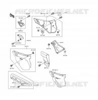 CACHE LAT&Eacute;RAL/GARDE CHAINE pour Kawasaki KDX125SR 1990