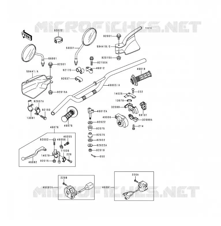 GUIDON Kawasaki MOTOS 125 1993 KDX125SR  KDX125-B4