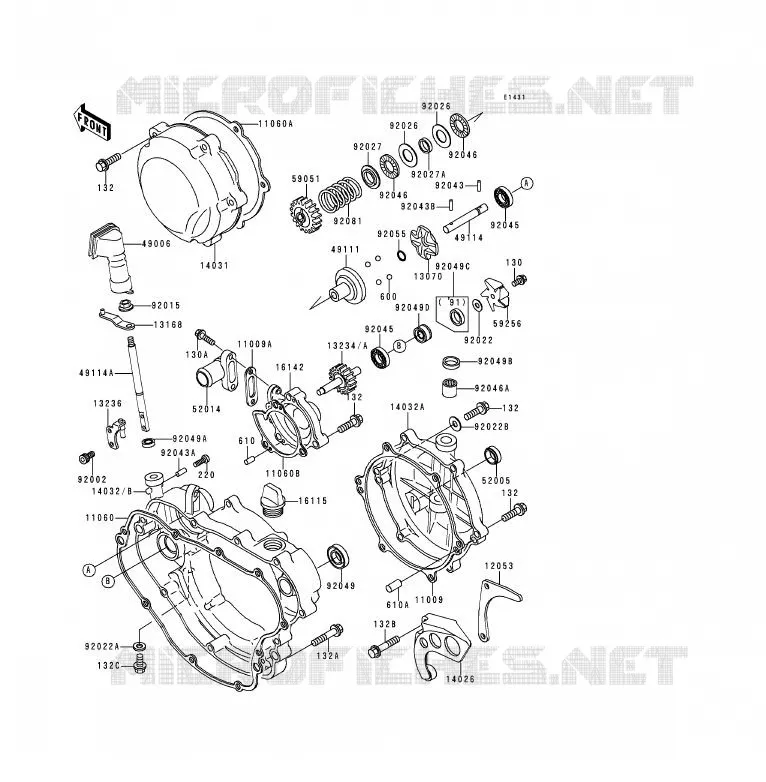 COUVERCLES MOTEUR Kawasaki MOTOS 200 1990 KDX200  KDX200-E2