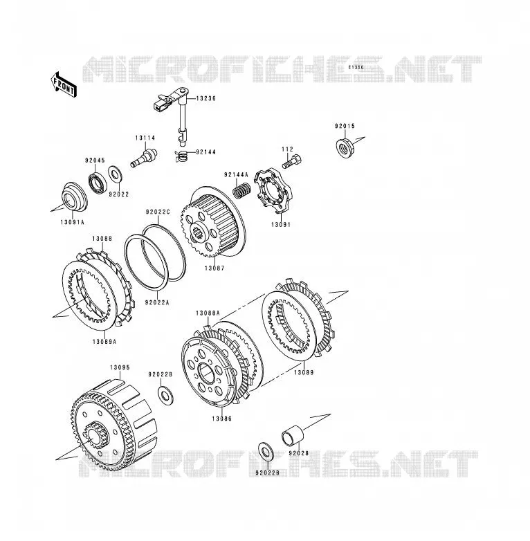 EMBRAYAGE Kawasaki MOTOS 200 1990 KDX200  KDX200-E2