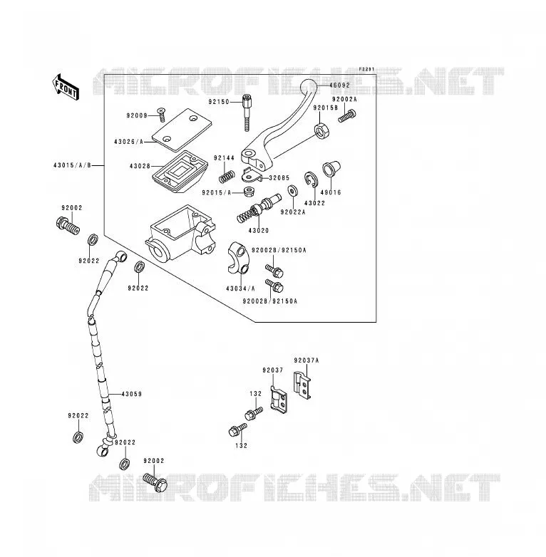 MAITRE CYLINDRE AV Kawasaki MOTOS 200 1990 KDX200  KDX200-E2