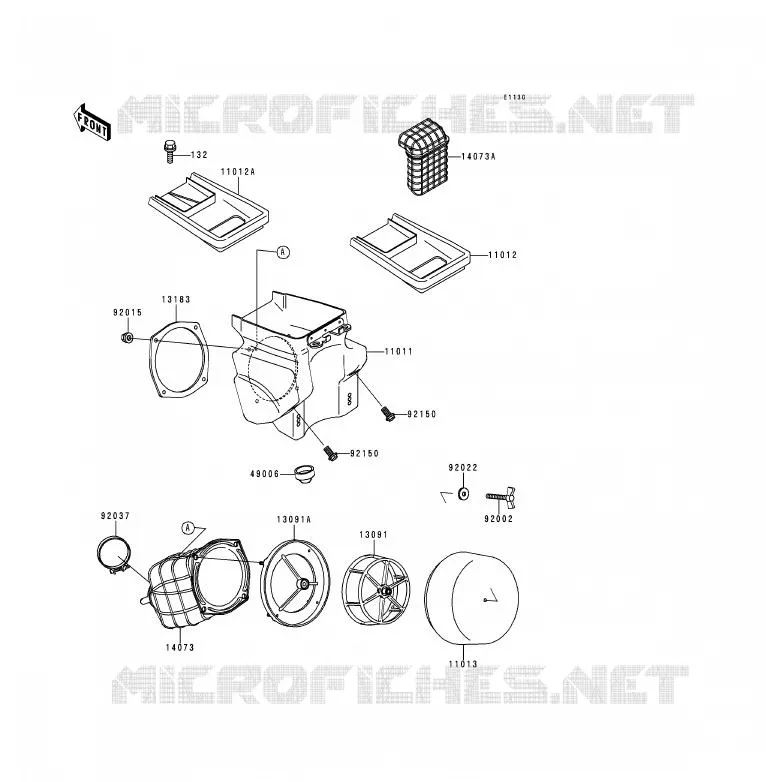 FILTRE &Agrave; AIR Kawasaki MOTOS 200 1990 KDX200  KDX200-E2