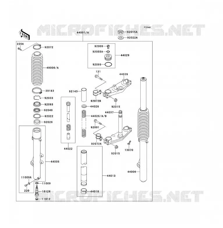 FOURCHE Kawasaki MOTOS 200 1991 KDX200  KDX200-E3