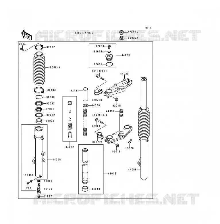 FOURCHE Kawasaki MOTOS 200 1991 KDX200  KDX200-E3