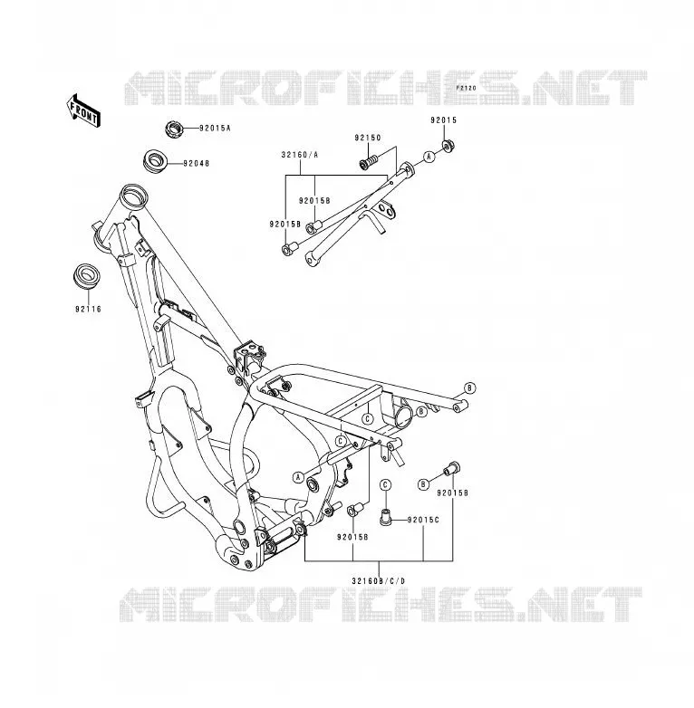 CH&Acirc;SSIS Kawasaki MOTOS 200 1991 KDX200  KDX200-E3