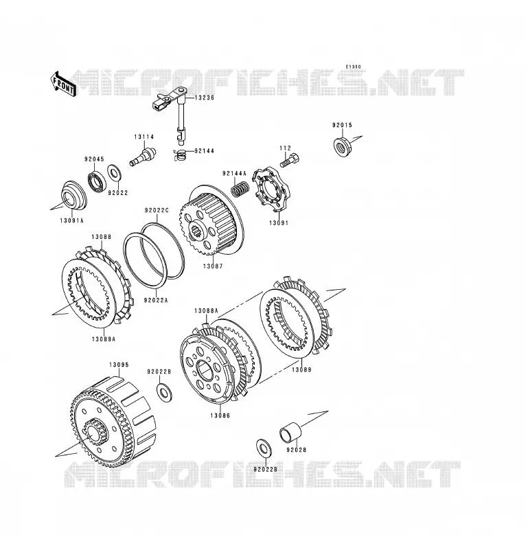 EMBRAYAGE Kawasaki MOTOS 200 1991 KDX200  KDX200-E3