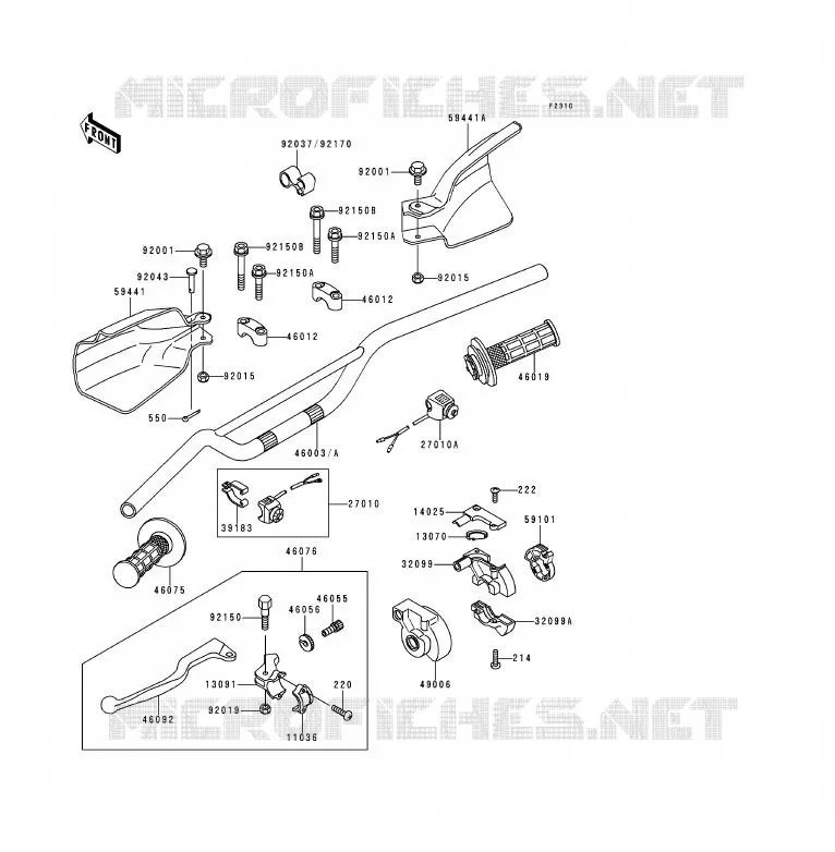 GUIDON Kawasaki MOTOS 200 1992 KDX200  KDX200-E4