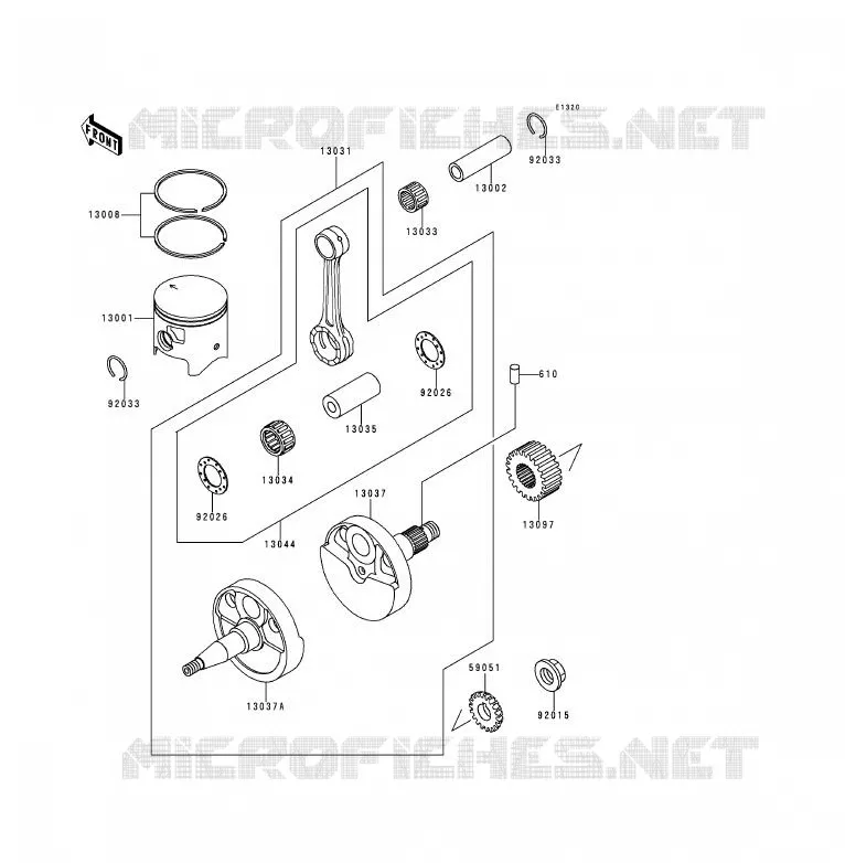 VILEBREQUIN/PISTON Kawasaki MOTOS 200 1992 KDX200  KDX200-E4