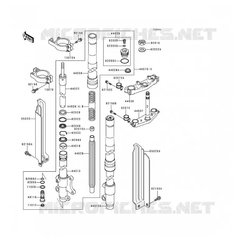 FOURCHE Kawasaki MOTOS 200 1993 KDX200  KDX200-E5