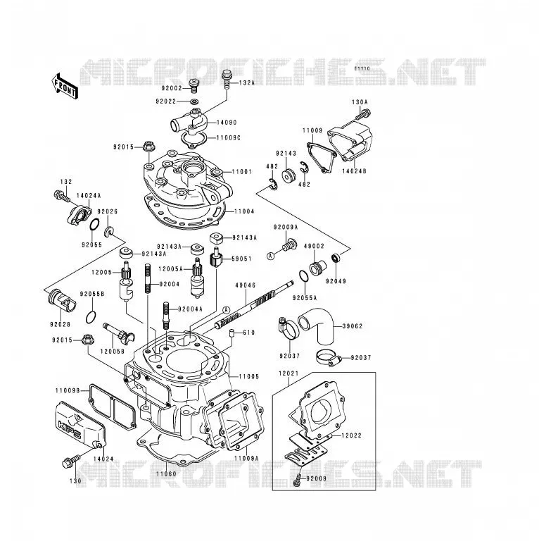 CULASSE/CYLINDRE Kawasaki MOTOS 200 1994 KDX200  KDX200-E6