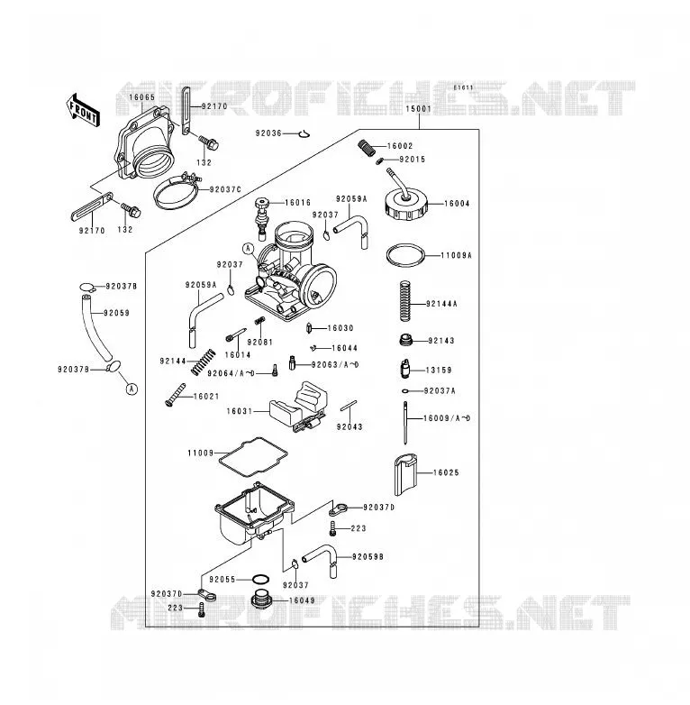 CARBURATEUR Kawasaki MOTOS 200 1995 KDX200  KDX200-H1