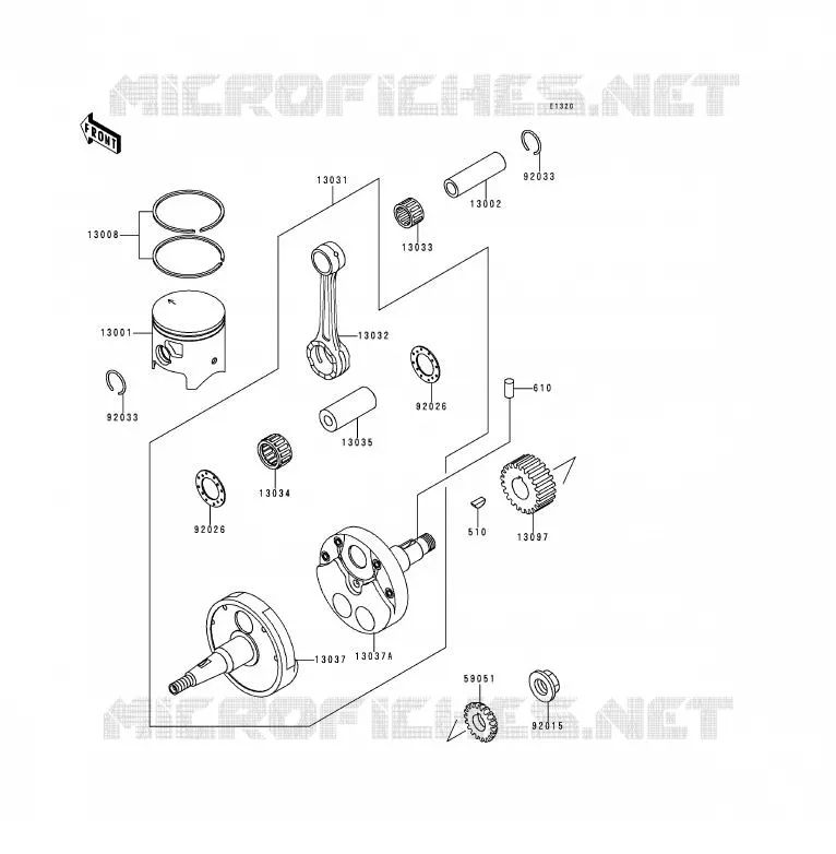 VILEBREQUIN/PISTON Kawasaki MOTOS 200 1995 KDX200  KDX200-H1