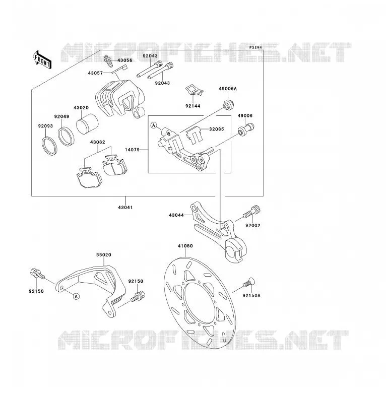 FREIN ARRIERE Kawasaki MOTOS 200 1995 KDX200  KDX200-H1