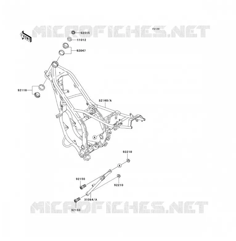 CH&Acirc;SSIS Kawasaki MOTOS 200 2004 KDX200  KDX200-H10