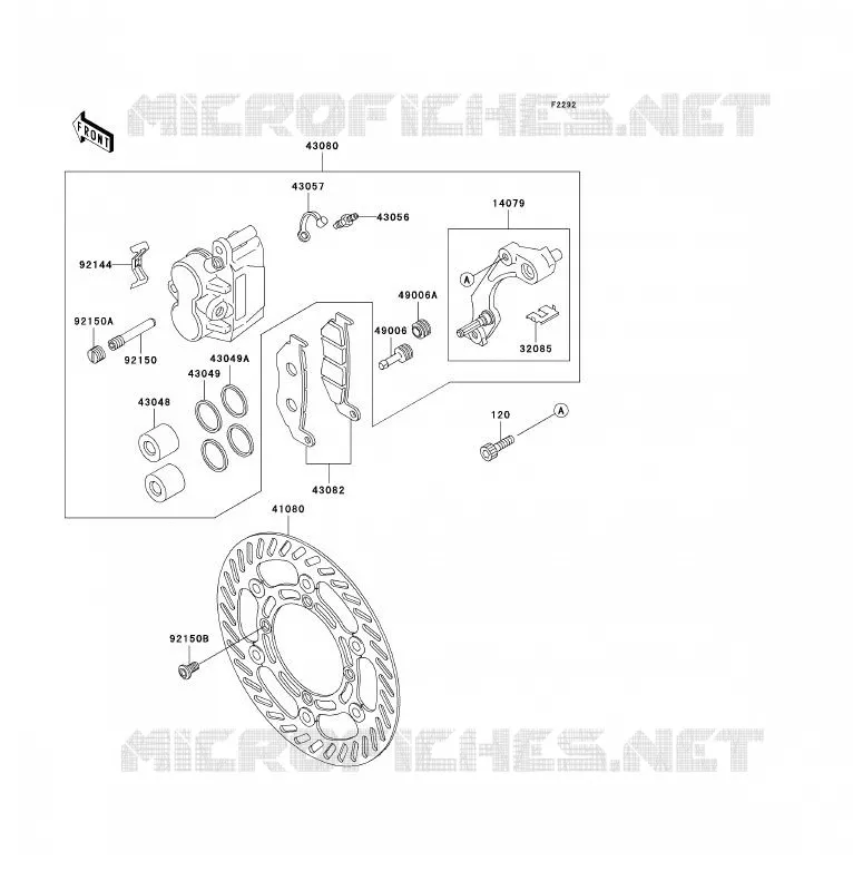 FREIN AVANT Kawasaki MOTOS 200 2004 KDX200  KDX200-H10