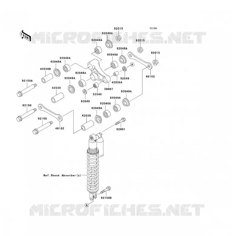 SUSPENSION ARRI&Egrave;RE Kawasaki MOTOS 200 2004 KDX200  KDX200-H10