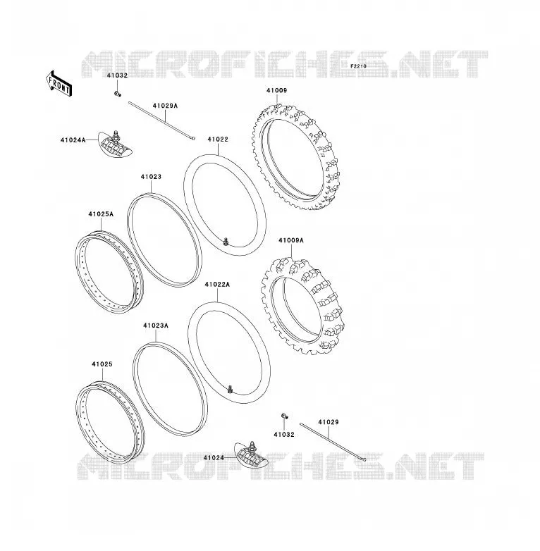 ROUE/PNEUS Kawasaki MOTOS 200 2005 KDX200  KDX200-H11