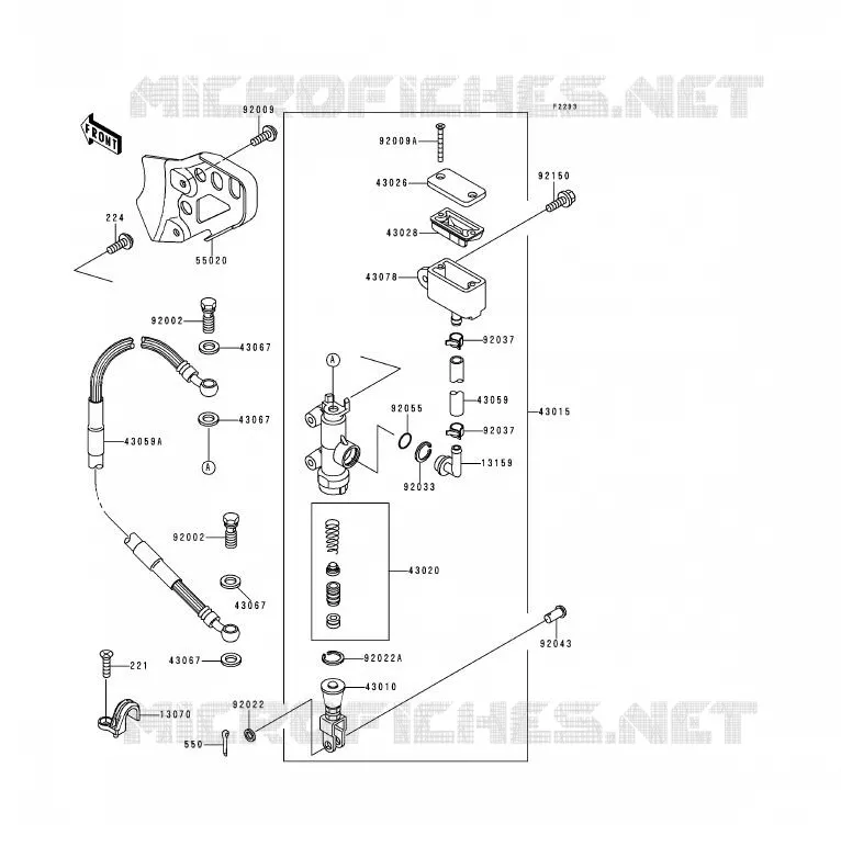 MAITRE CYLINDRE ARRI&Egrave;RE Kawasaki MOTOS 200 1996 KDX200  KDX200-H2