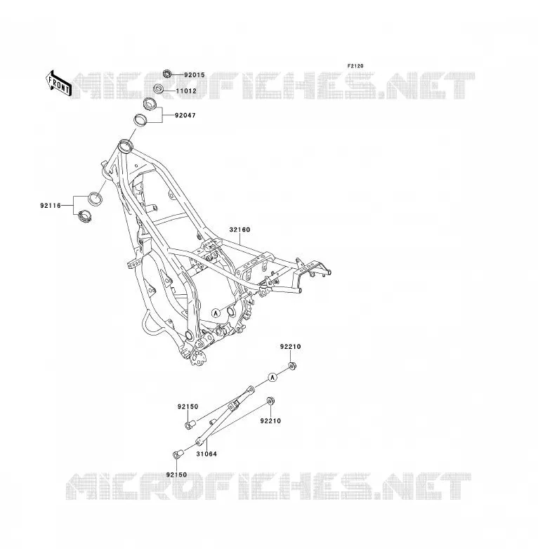 CH&Acirc;SSIS Kawasaki MOTOS 200 1996 KDX200  KDX200-H2