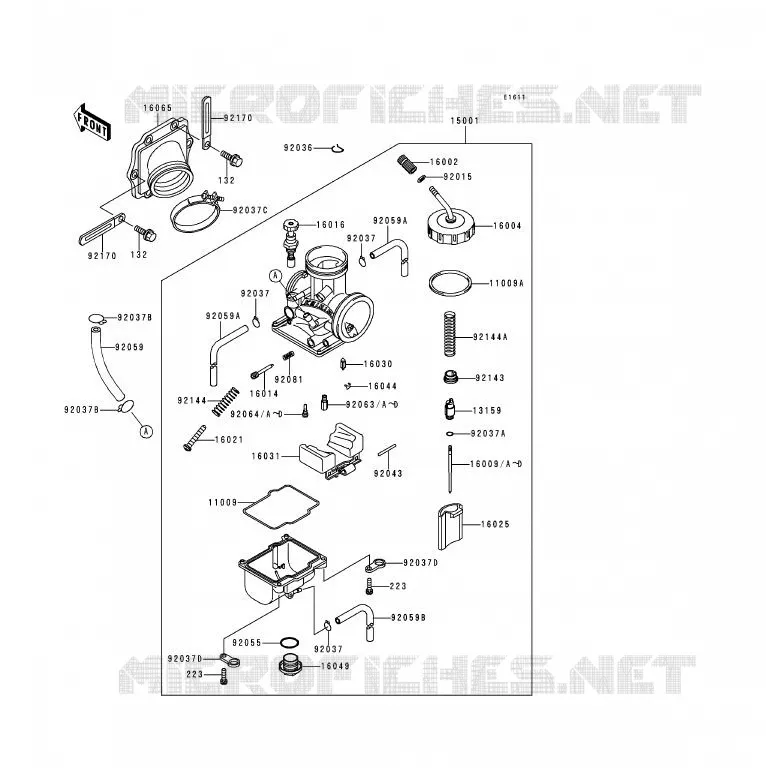 CARBURATEUR Kawasaki MOTOS 200 1997 KDX200  KDX200-H3