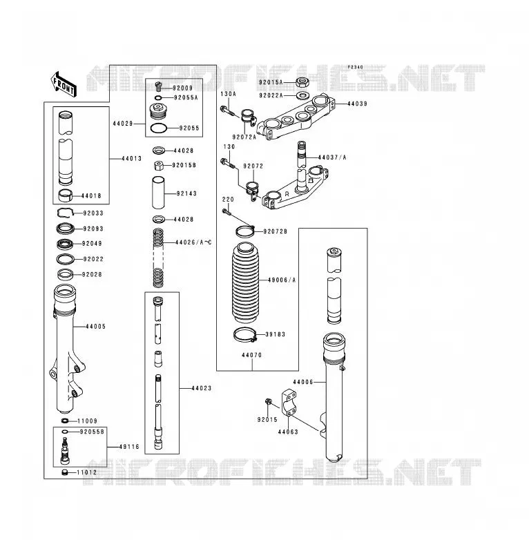 FOURCHE Kawasaki MOTOS 200 1997 KDX200  KDX200-H3