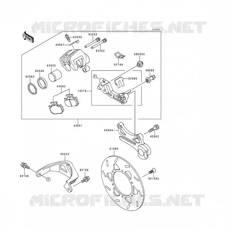 FREIN ARRIERE Kawasaki MOTOS 200 1997 KDX200  KDX200-H3