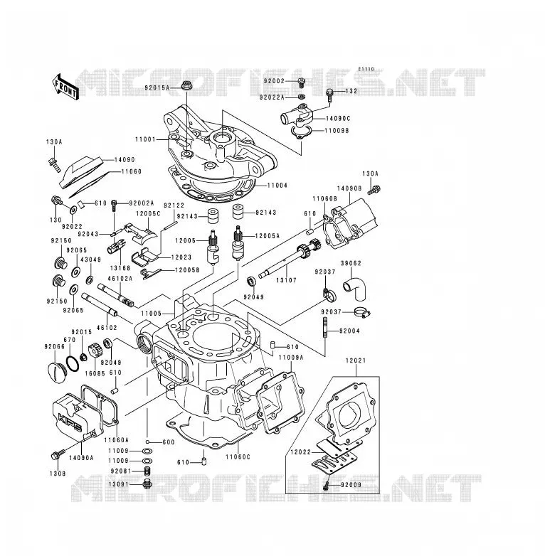 CULASSE/CYLINDRE Kawasaki MOTOS 200 1998 KDX200  KDX200-H4