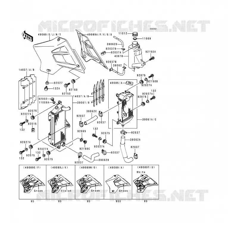 RADIATEUR Kawasaki MOTOS 200 1998 KDX200  KDX200-H4