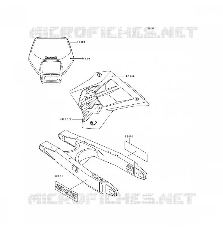 STICKER Kawasaki MOTOS 200 1998 KDX200  KDX200-H4