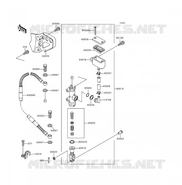 MAITRE CYLINDRE ARRI&Egrave;RE Kawasaki MOTOS 200 1999 KDX200  KDX200-H5