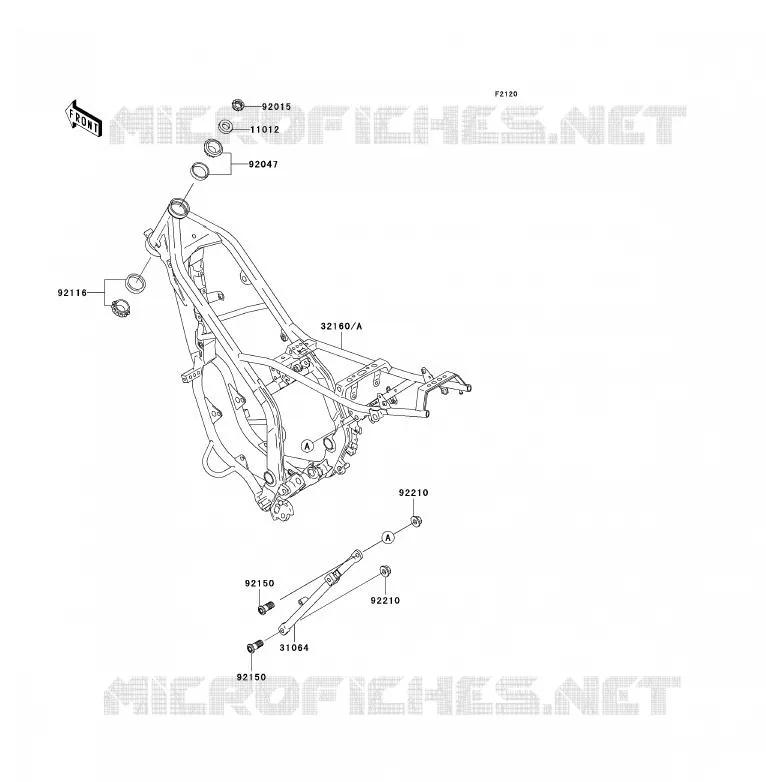 CH&Acirc;SSIS Kawasaki MOTOS 200 2000 KDX200  KDX200-H6