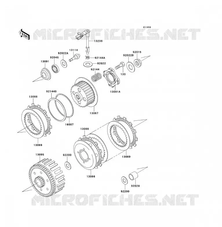 EMBRAYAGE Kawasaki MOTOS 200 2000 KDX200  KDX200-H6