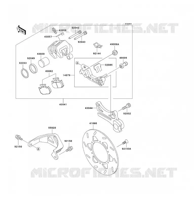 FREIN ARRIERE Kawasaki MOTOS 200 2000 KDX200  KDX200-H6