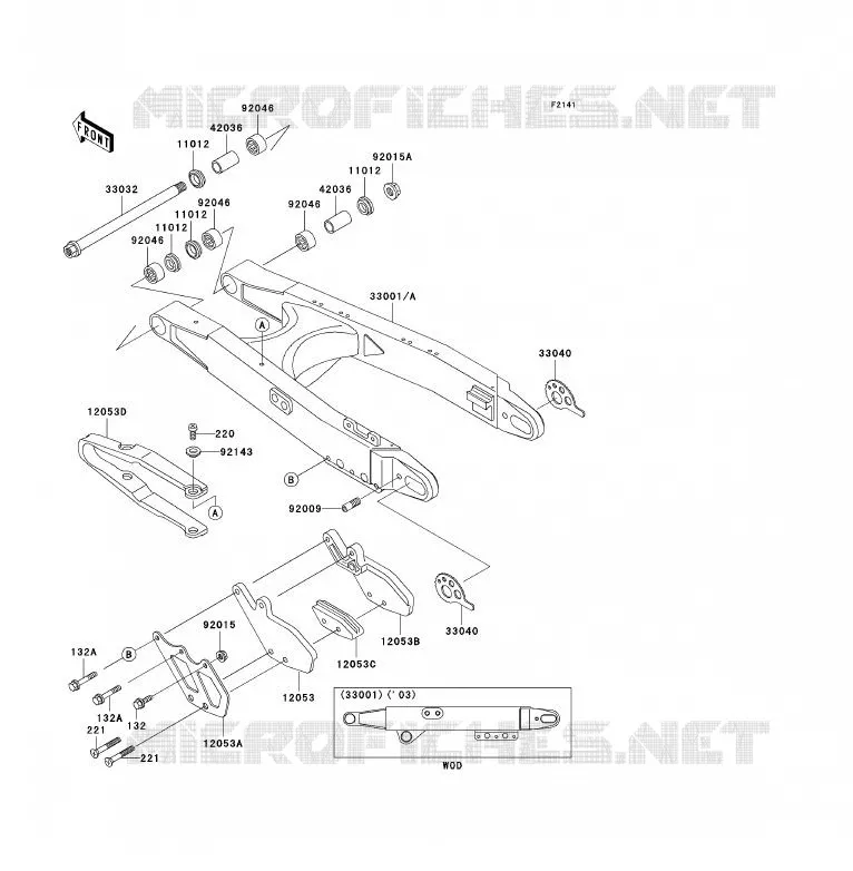 BRAS OSCILLANT Kawasaki MOTOS 200 2000 KDX200  KDX200-H6