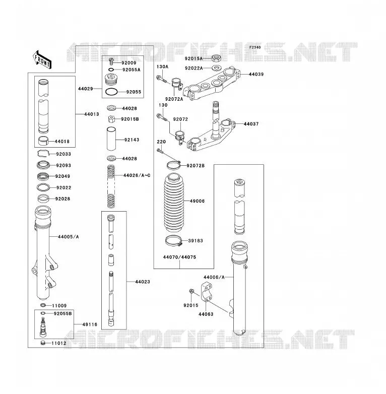 FOURCHE Kawasaki MOTOS 200 2000 KDX200  KDX200-H6