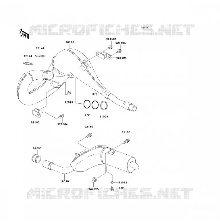 &Eacute;CHAPPEMENT Kawasaki MOTOS 200 2006 KDX200  KDX200H6F