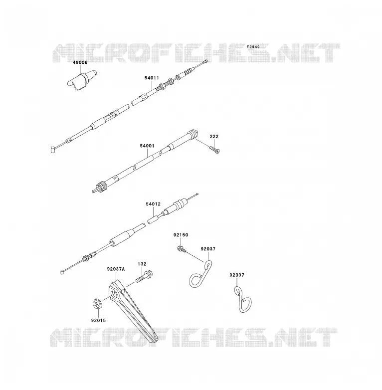 CABLES Kawasaki MOTOS 200 2001 KDX200  KDX200-H7