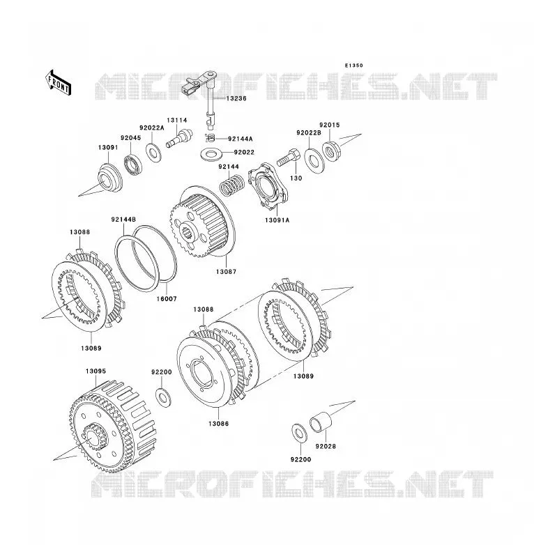 EMBRAYAGE Kawasaki MOTOS 200 2001 KDX200  KDX200-H7