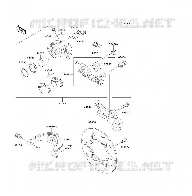 FREIN ARRIERE Kawasaki MOTOS 200 2001 KDX200  KDX200-H7