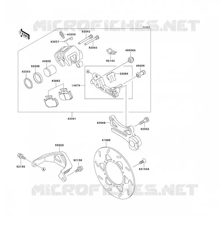 FREIN ARRIERE Kawasaki MOTOS 200 2002 KDX200  KDX200-H8