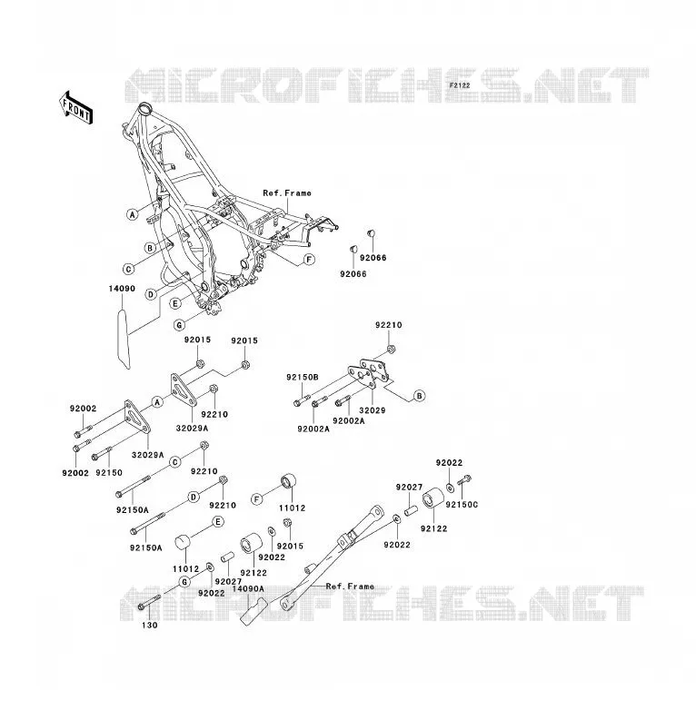 SUPPORT MOTEUR Kawasaki MOTOS 200 2002 KDX200  KDX200-H8