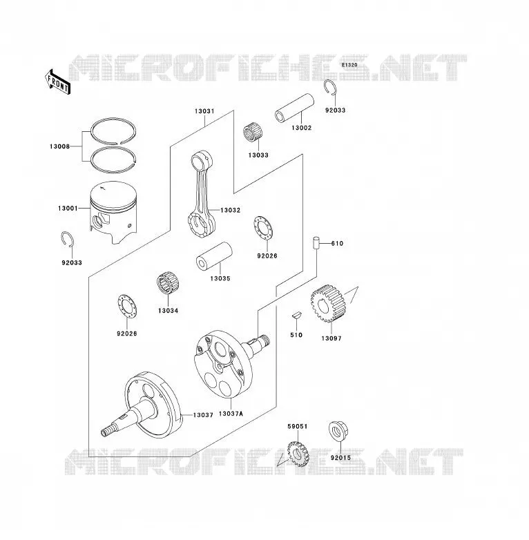 VILEBREQUIN/PISTON Kawasaki MOTOS 200 2002 KDX200  KDX200-H8