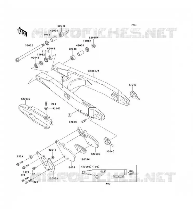 BRAS OSCILLANT Kawasaki MOTOS 200 2002 KDX200  KDX200-H8