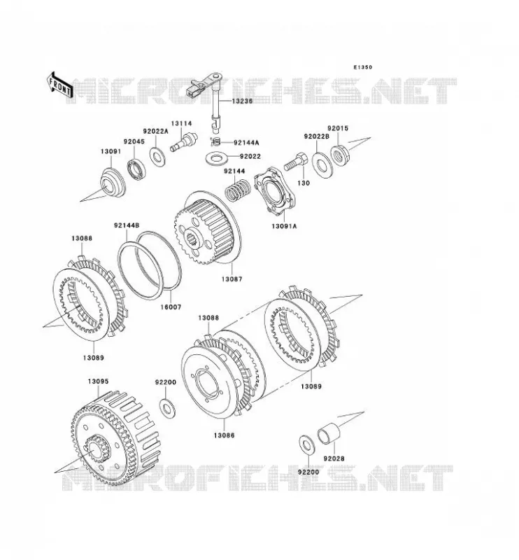 EMBRAYAGE Kawasaki MOTOS 200 2002 KDX200  KDX200-H8