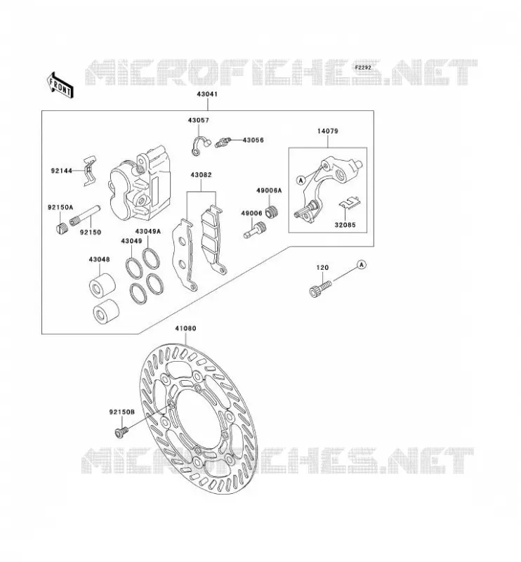 FREIN AVANT Kawasaki MOTOS 200 2002 KDX200  KDX200-H8