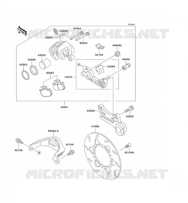 FREIN ARRIERE Kawasaki MOTOS 200 2003 KDX200  KDX200-H9