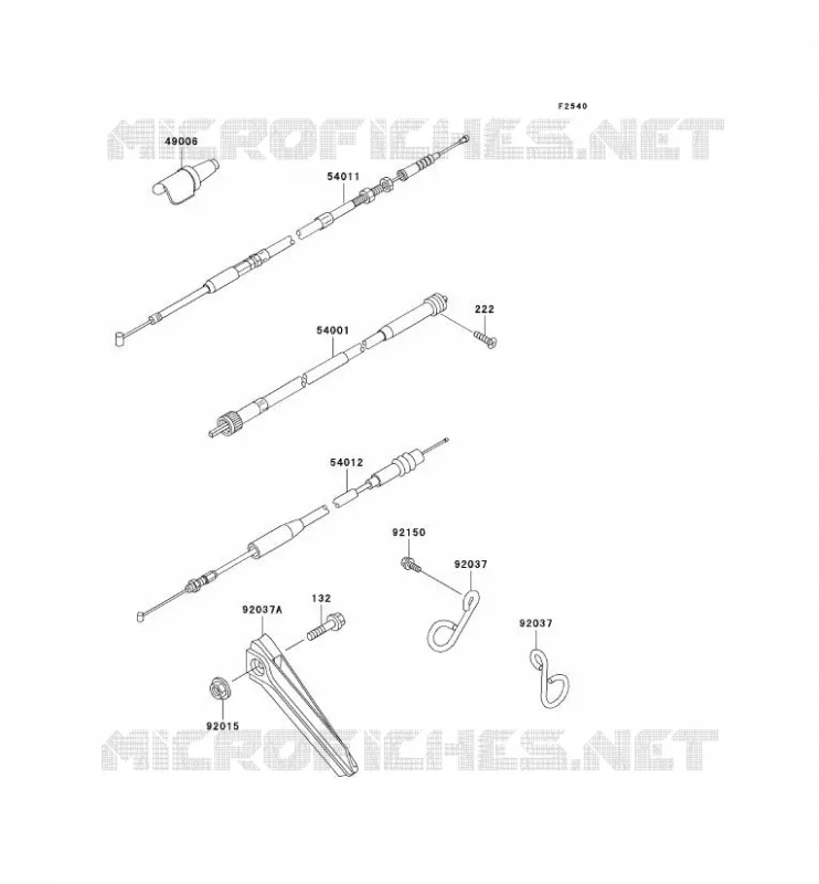 CABLES Kawasaki MOTOS 220 2003 KDX220R  KDX220-A10